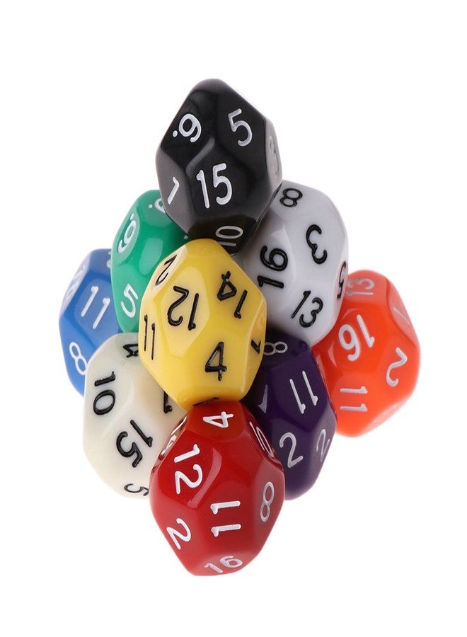 SquarezhenBo 5Pcs Polyhedral Dice for Dungeons and Dragons 16 Sided Dice Set Polyhedral Dice with Other Table Games with Random Multi Colored Assortment Playing Dice and Accessories Role Playing Dice - Image 1